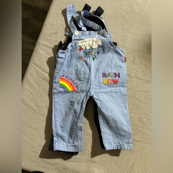 Light blue rainbow overalls 12 months - Picture 9 of 9